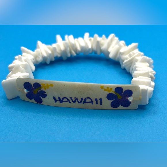 Zero Gravity Hawaii Puka Shell Flower Stretch Hawaiian Shell Bracelet - Picture 2 of 3